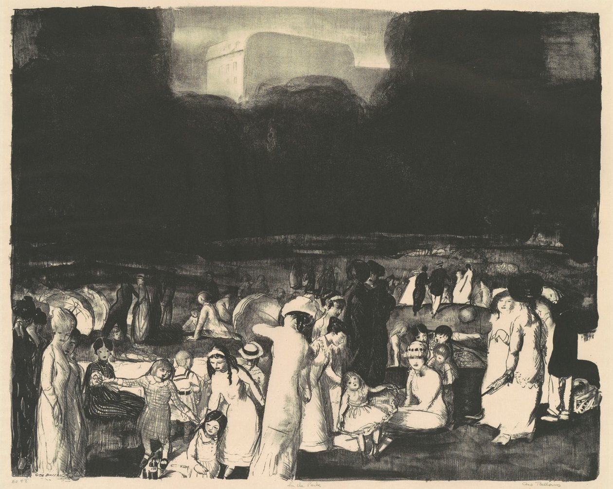 En el parque, oscuro de George Bellows