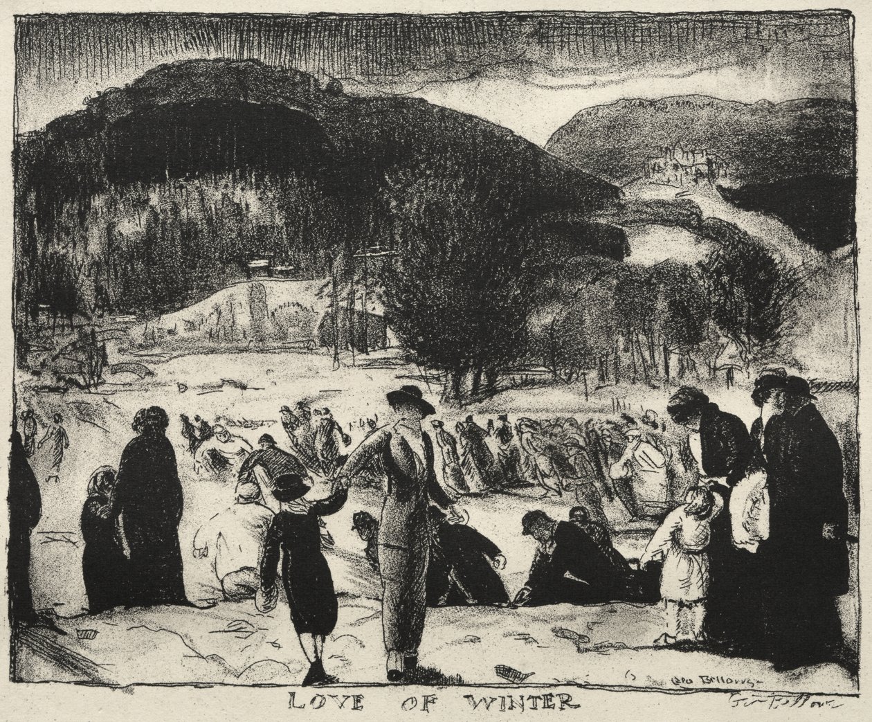 Amor del invierno, Navidad de 1917 de George Bellows