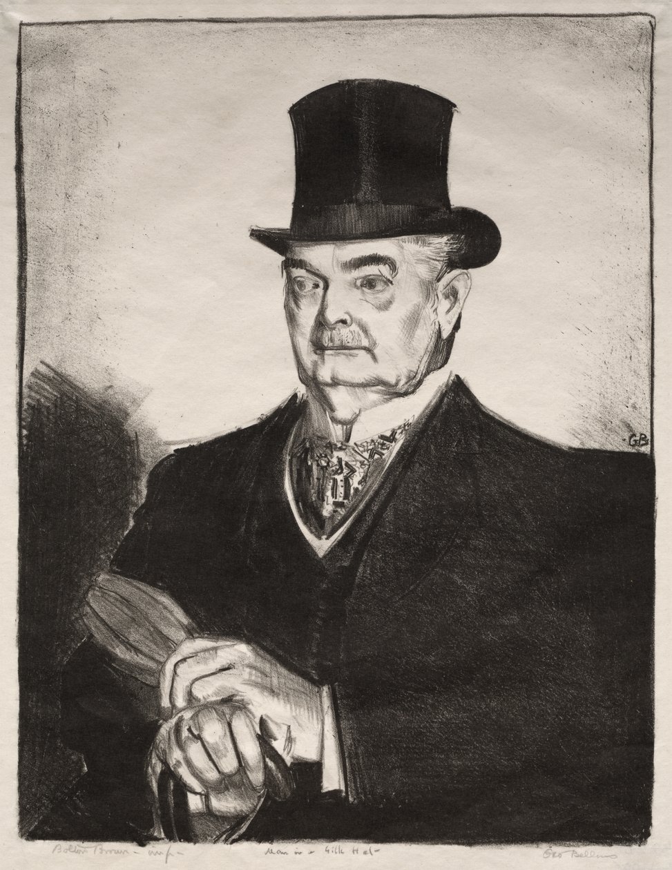 Un hombre con sombrero de seda de George Bellows