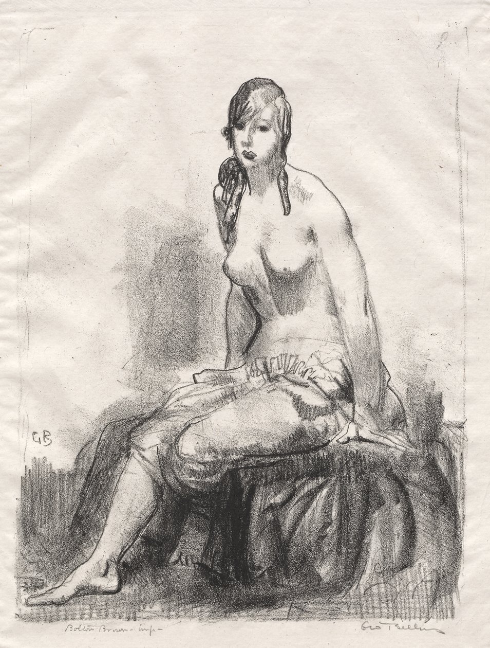 Por la mañana, boceto de desnudo de George Bellows