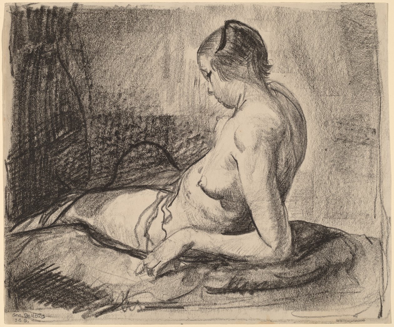 Chica Desnuda Reclinada de George Bellows