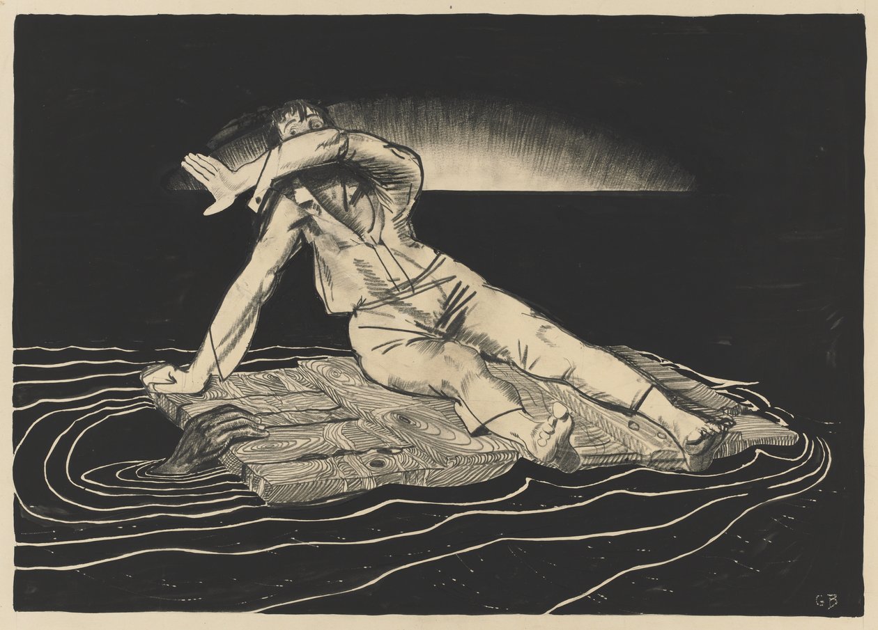 En una balsa de George Bellows
