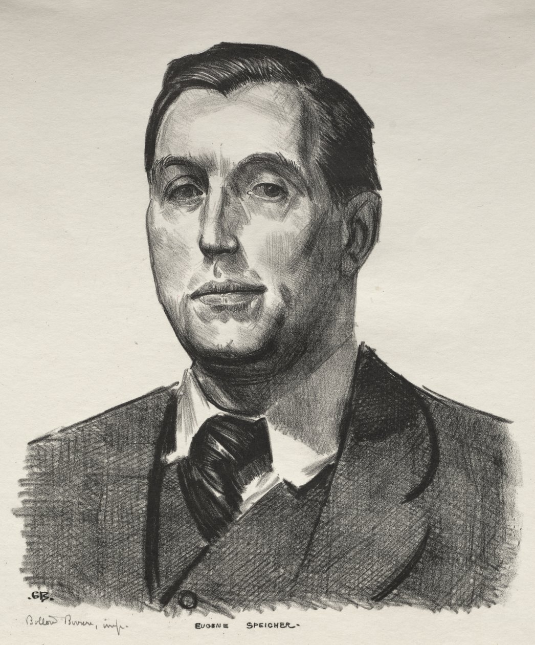 Retrato de Eugene Speicher, Segunda piedra de George Bellows