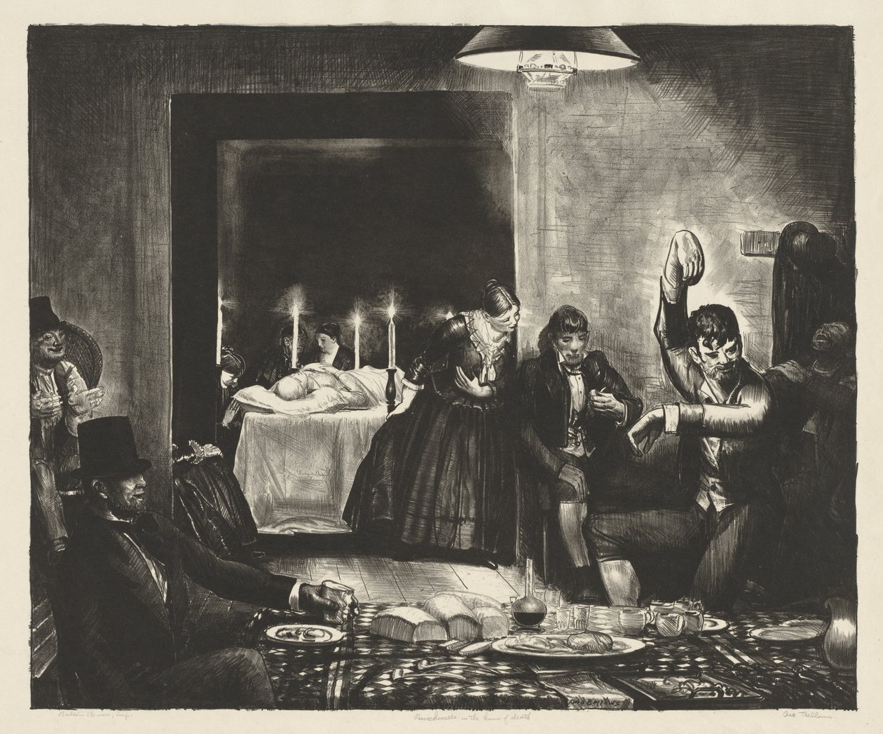 Punchinello en la casa de la muerte de George Bellows