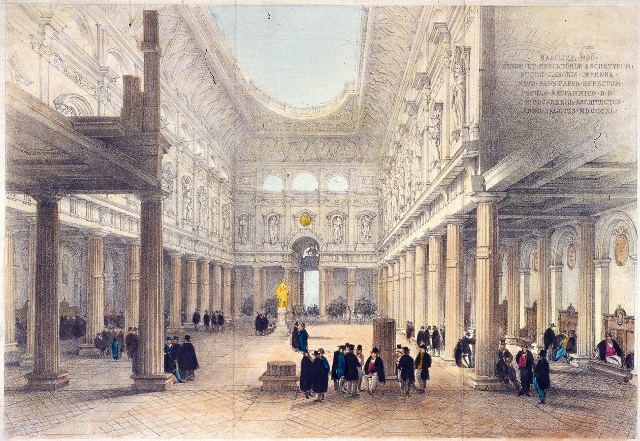 Interior del Royal Exchange 3º, Londres, 1840 de George Belton Moore
