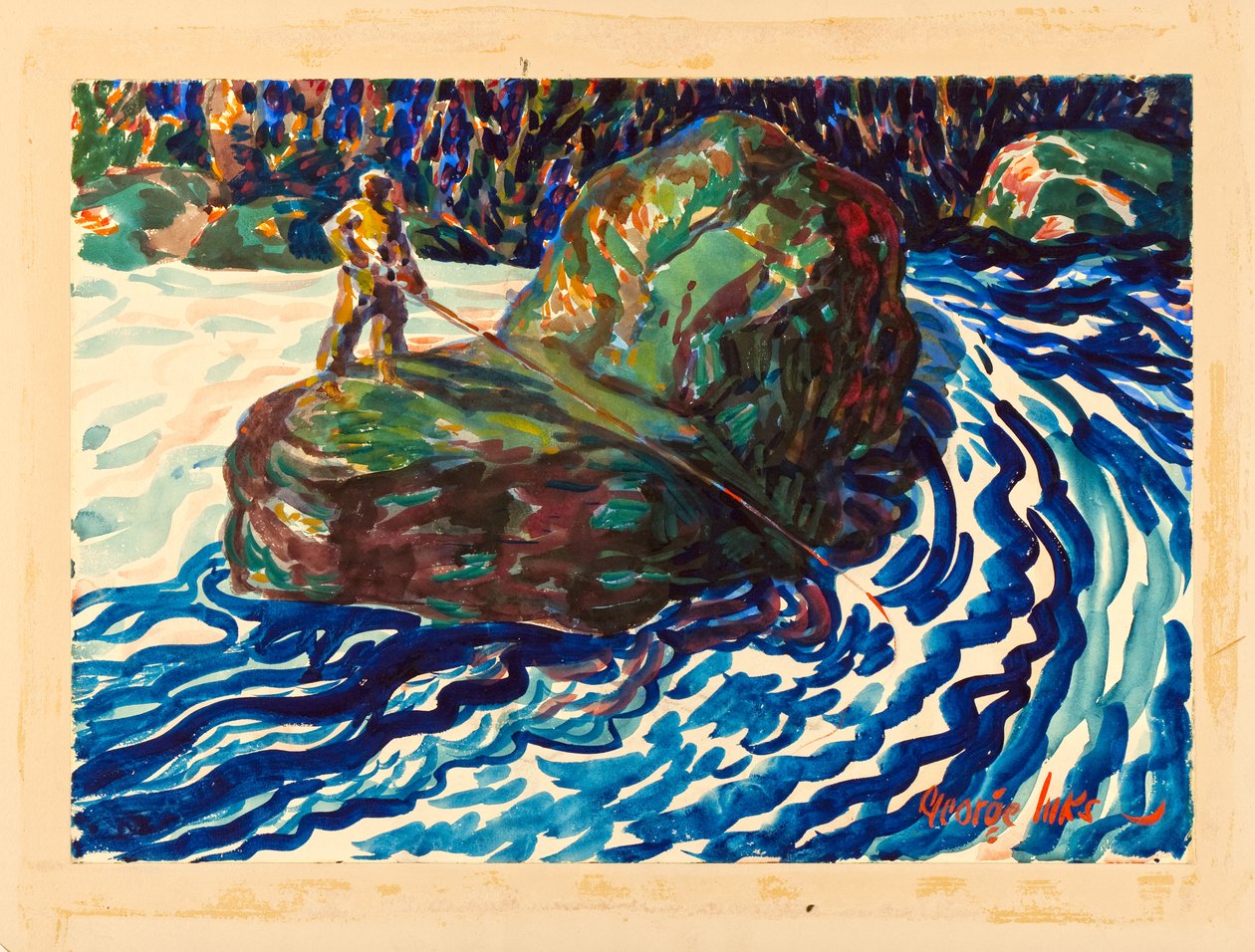 Guía de pesca (acuarela sobre papel) de George Benjamin Luks