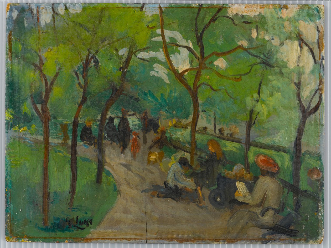 Prospect Park, c.1902-10 (óleo sobre tabla) de George Benjamin Luks