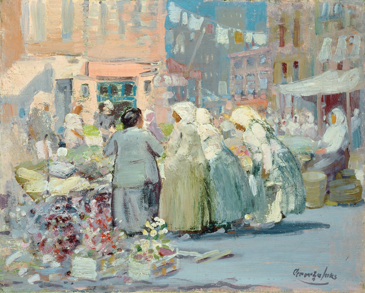 Mañana de primavera, calles Houston y Division, Nueva York de George Benjamin Luks