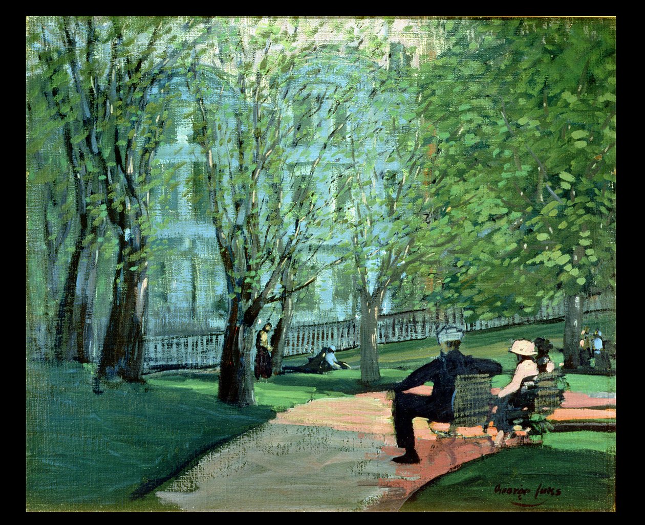Summer Day, Boston Public Garden, c.1923 (óleo sobre lienzo) de George Benjamin Luks