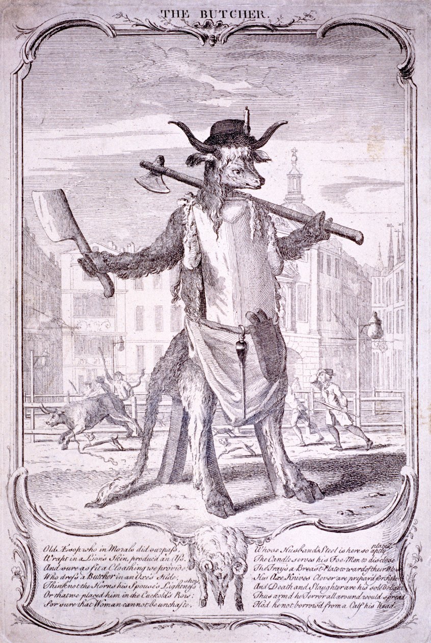 El carnicero, 1740 de George Bickham