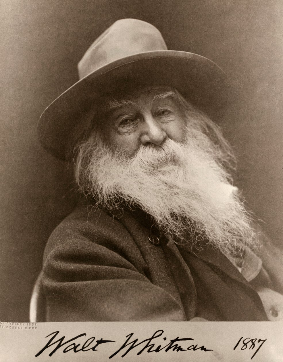Retrato de Walt Whitman en 1887 de George C. Cox