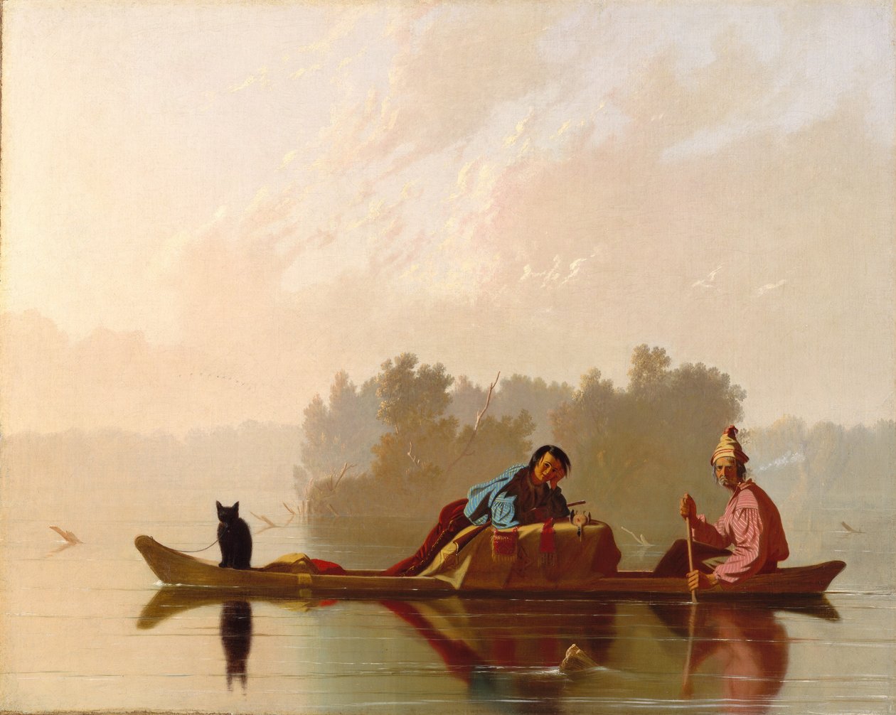 Comerciantes de pieles descendiendo el Missouri, 1845 de George Caleb Bingham