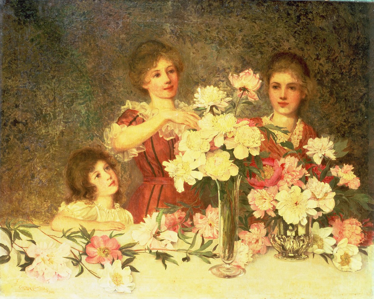 Arreglando las Peonías, 1902 de George Carline