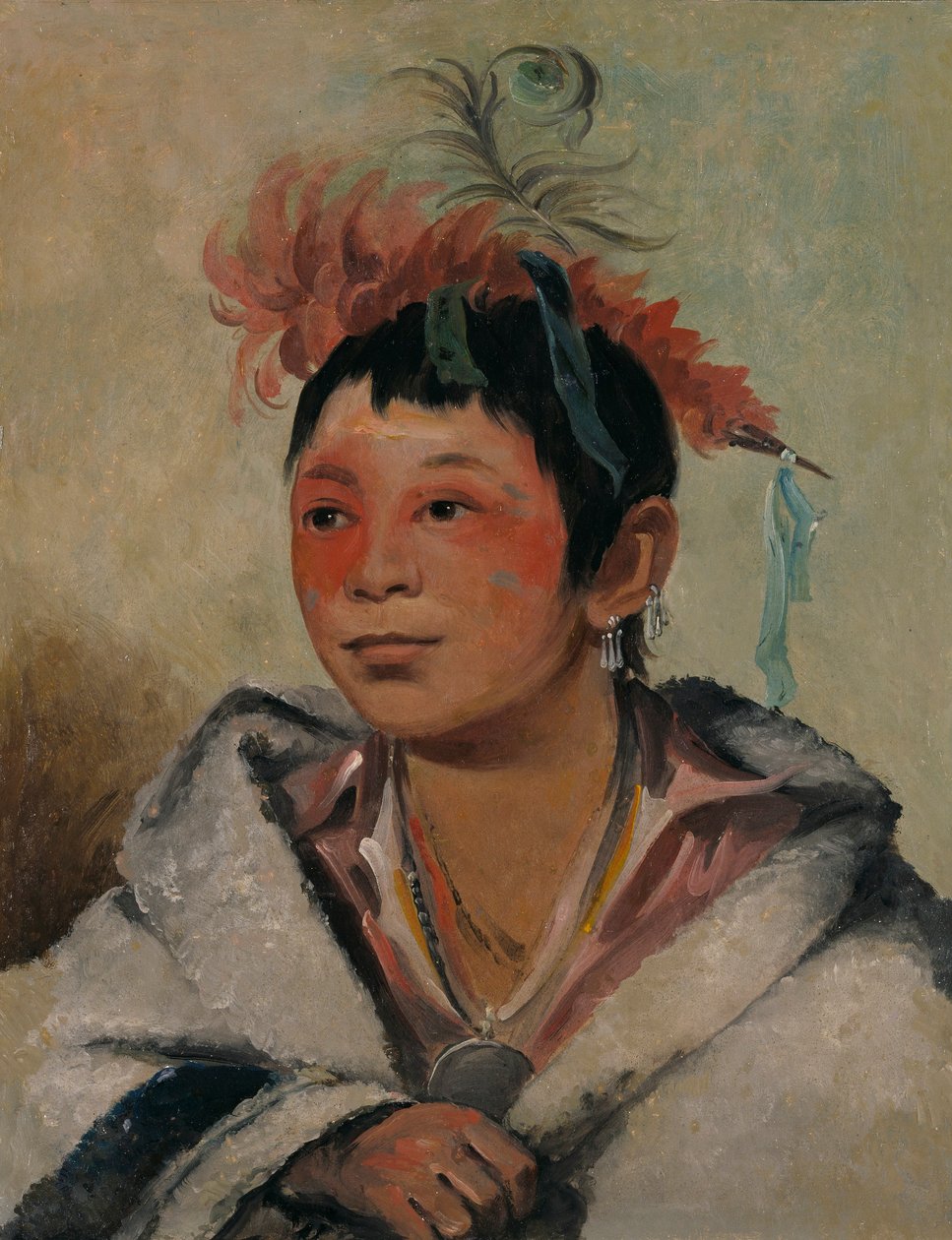 Aú-nah-kwet-to-hau-páy-o, Uno sentado en las nubes, un niño de George Catlin
