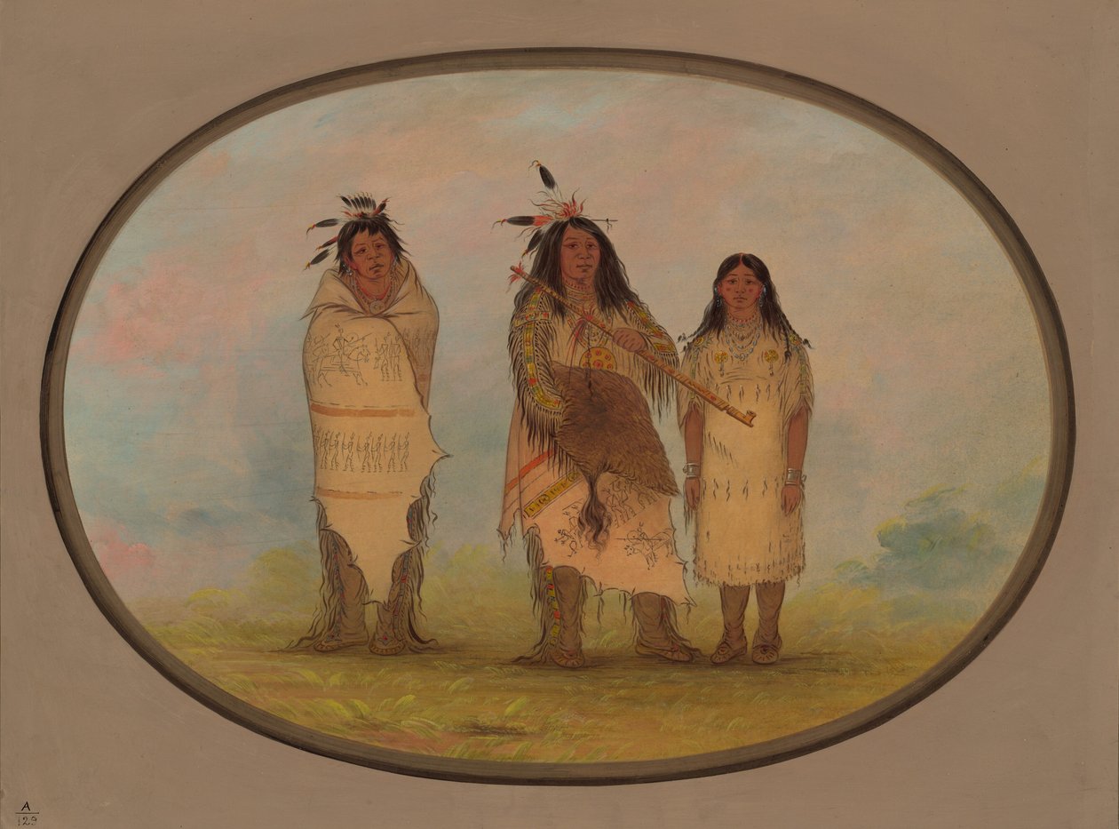 Un Jefe Cheyenne, Su Esposa y un Hombre Medicina, 1861-1869 de George Catlin