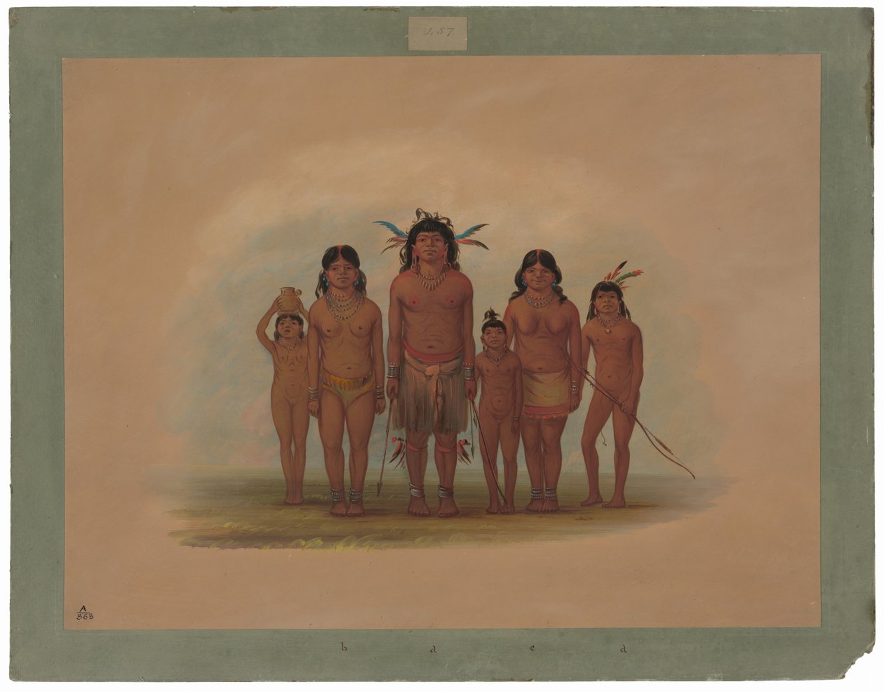 Una familia indígena Connibo de George Catlin
