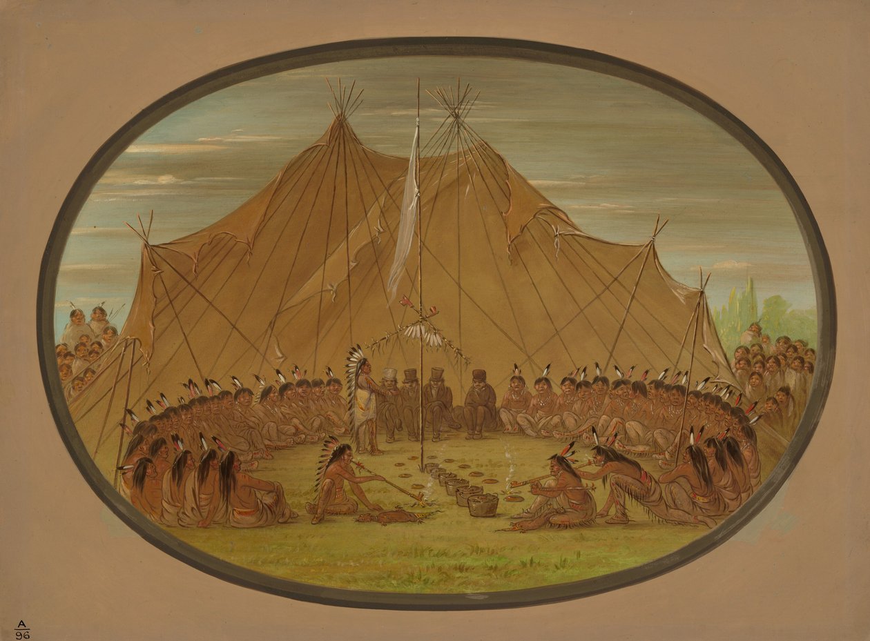 Una Fiesta de Perros - Sioux, 1861-1869 de George Catlin