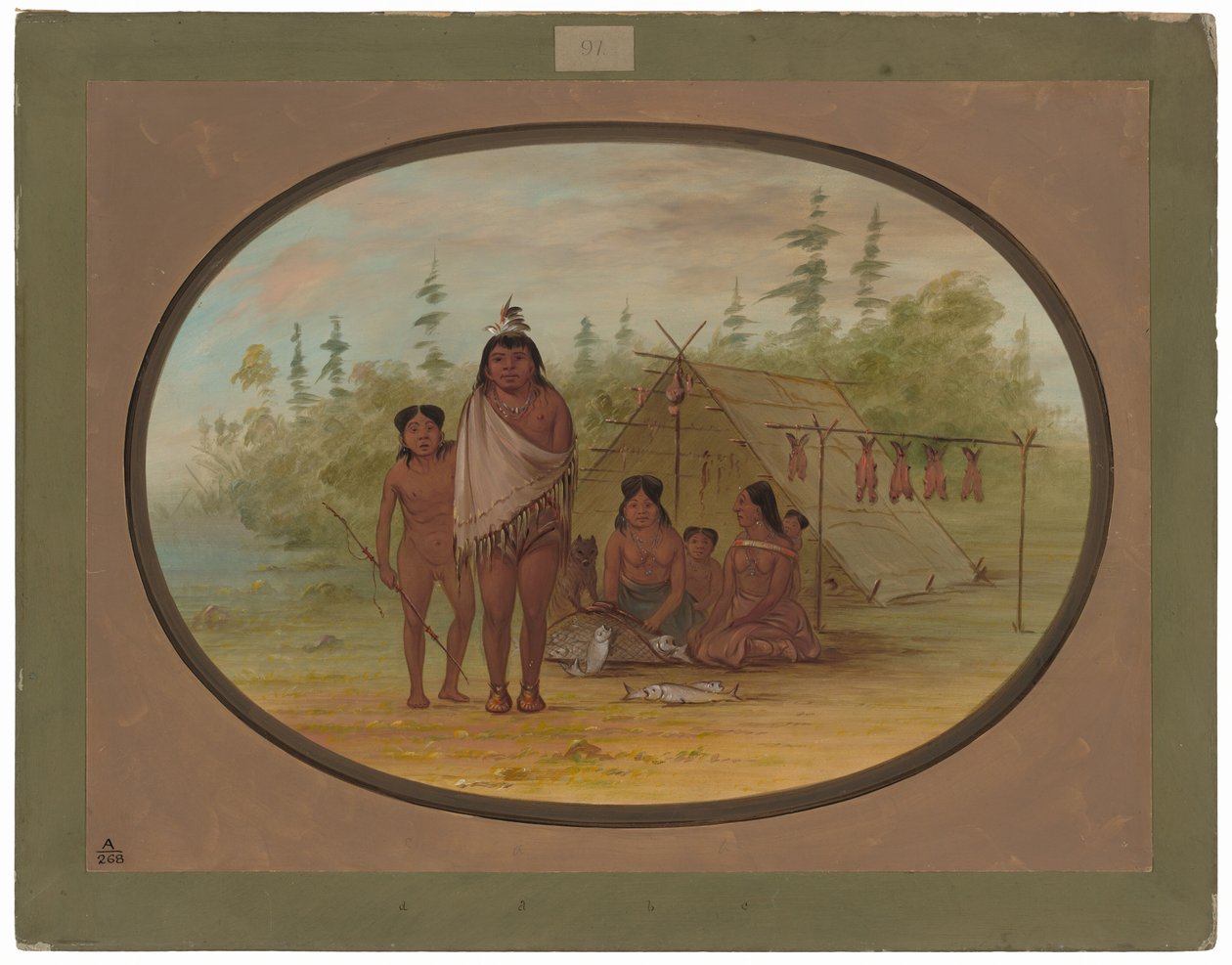 Un jefe de los Flathead con su familia de George Catlin