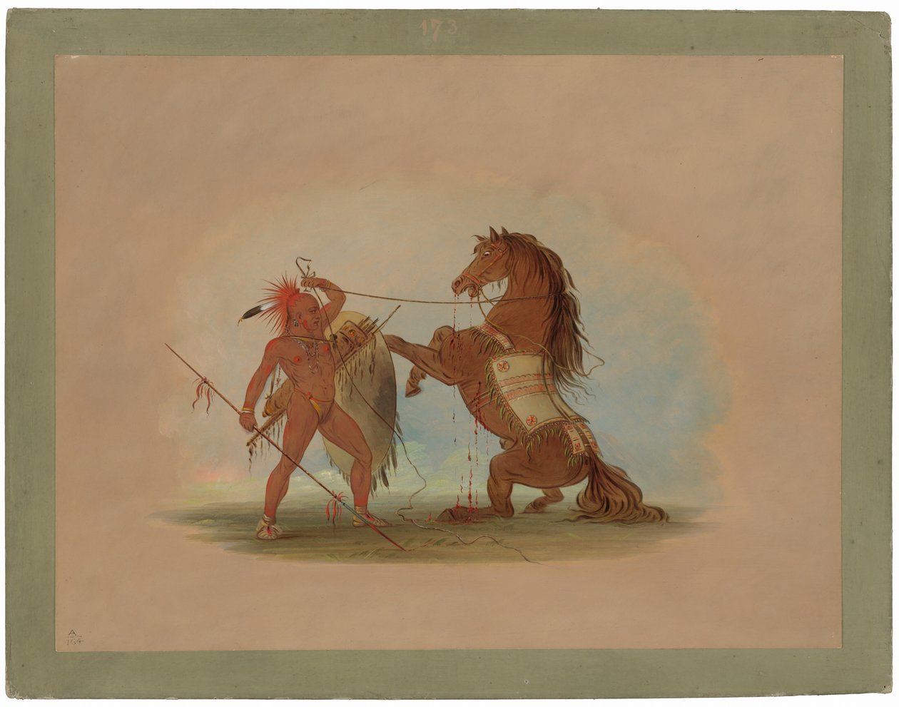 Guerrero Pawnee Sacrificando su Caballo Favorito de George Catlin