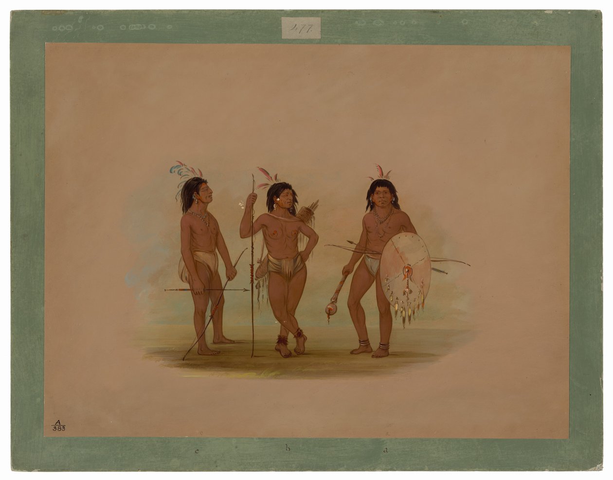 Un jefe Puelchee y dos jóvenes guerreros de George Catlin