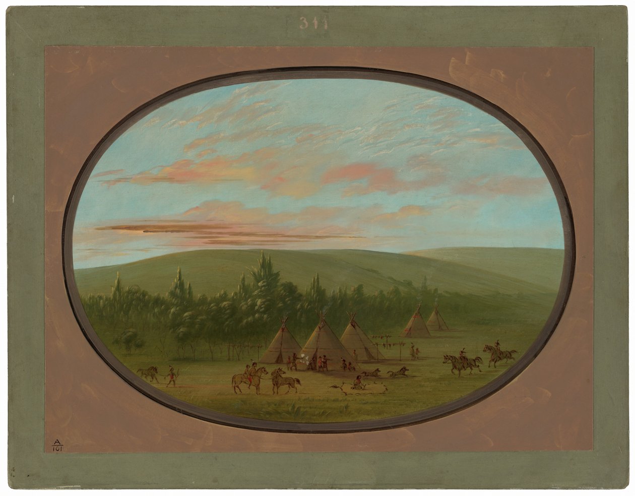 Una aldea sioux de George Catlin