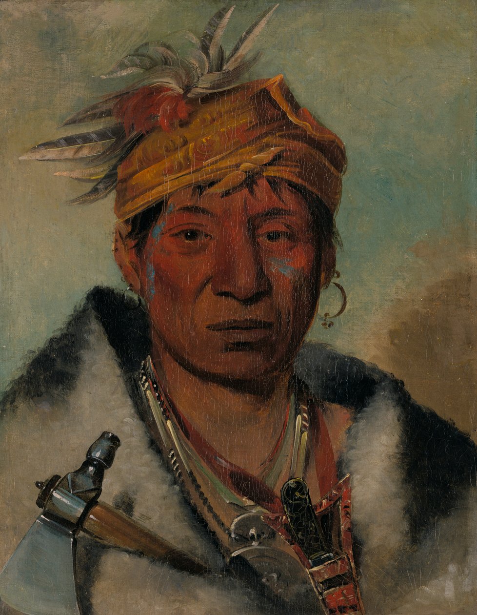 Ah-yaw-né-tak-oá-rron, un guerrero, 1831 de George Catlin