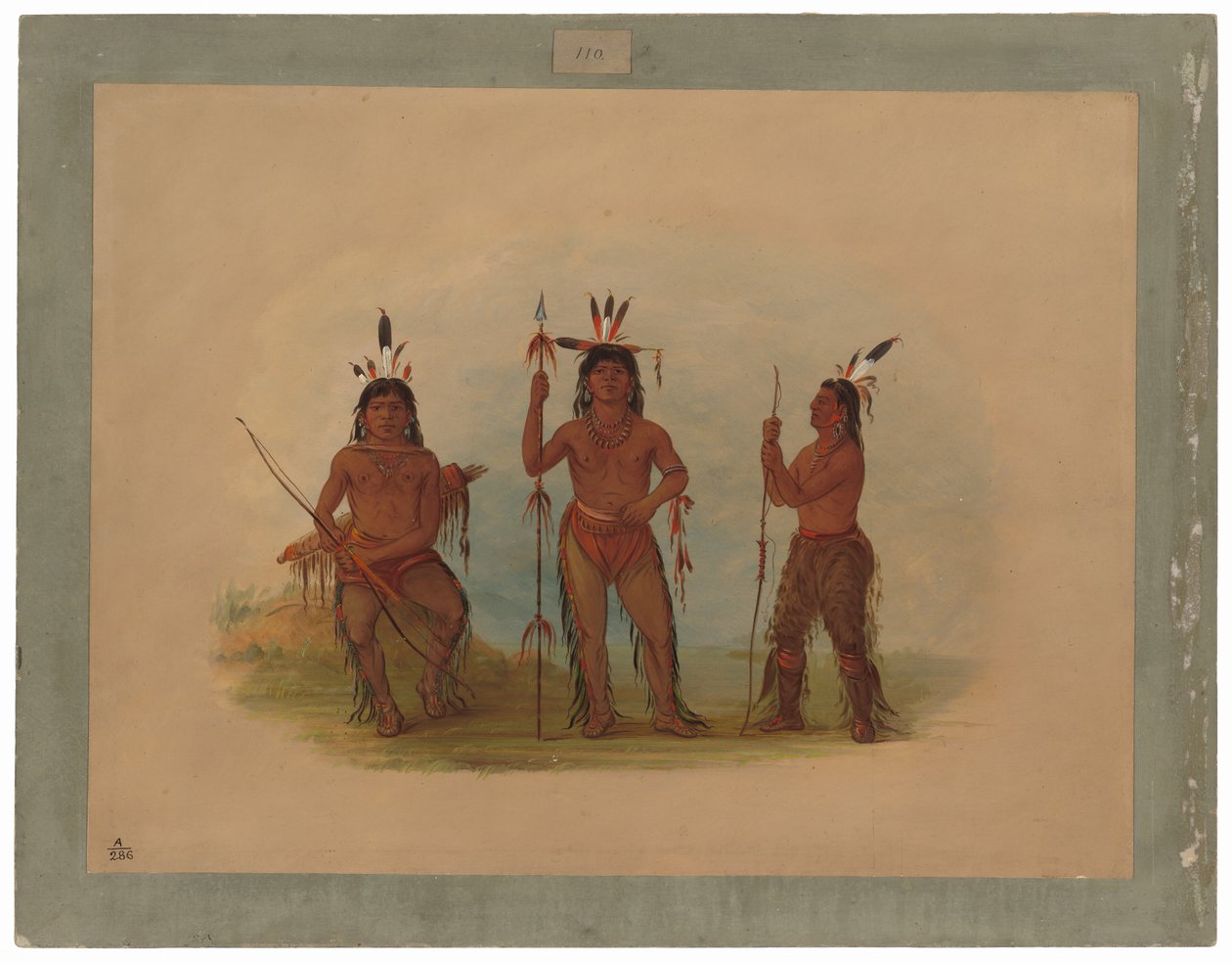Jefe aleutiano y dos guerreros de George Catlin