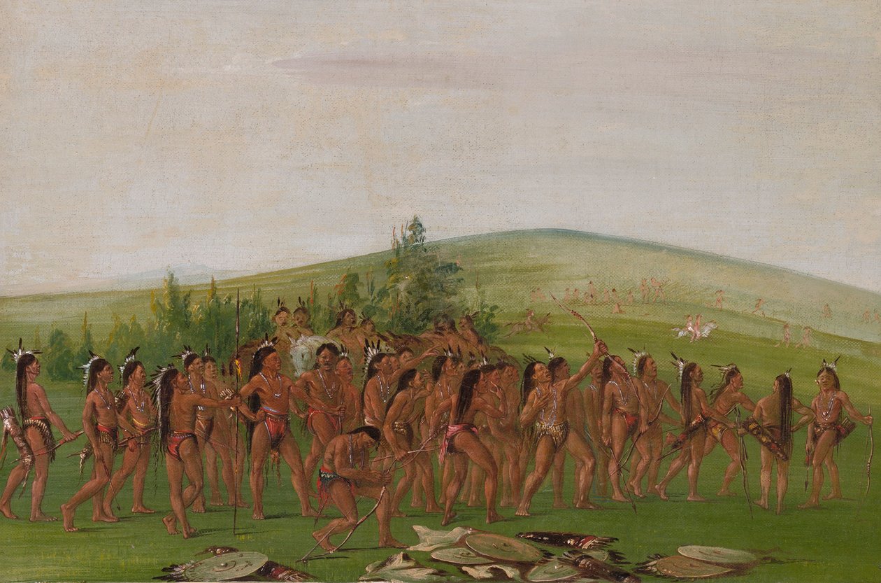 Tiro con arco de los mandan de George Catlin