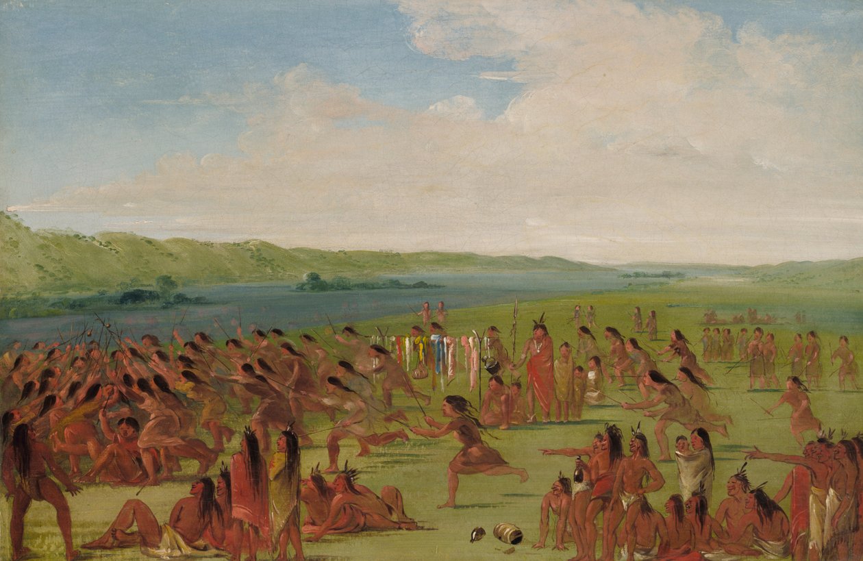 Juego de pelota de las mujeres, Prairie du Chien, 1835-1836 de George Catlin