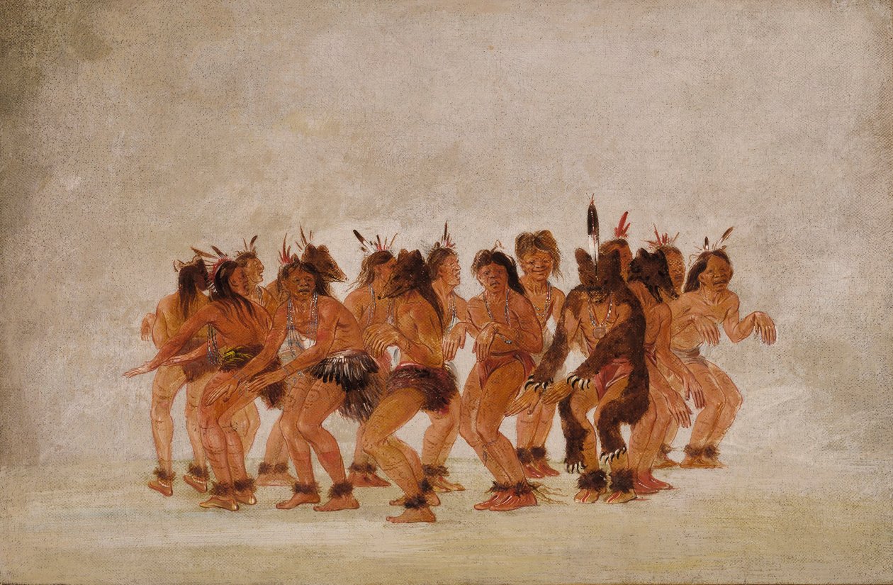 Danza del oso, Preparación para la caza del oso de George Catlin