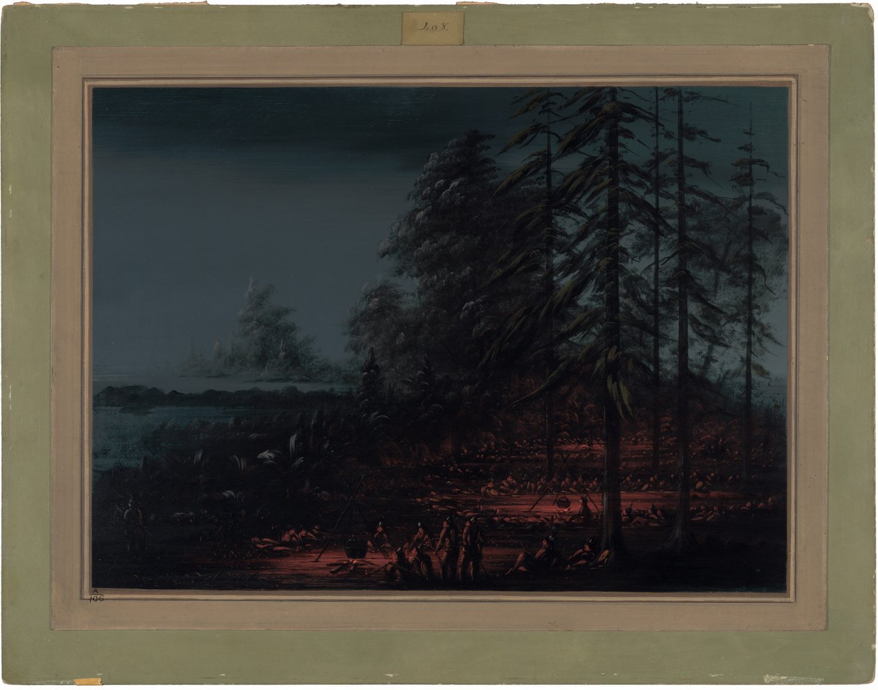 Bivouac de una partida de guerra sioux de George Catlin