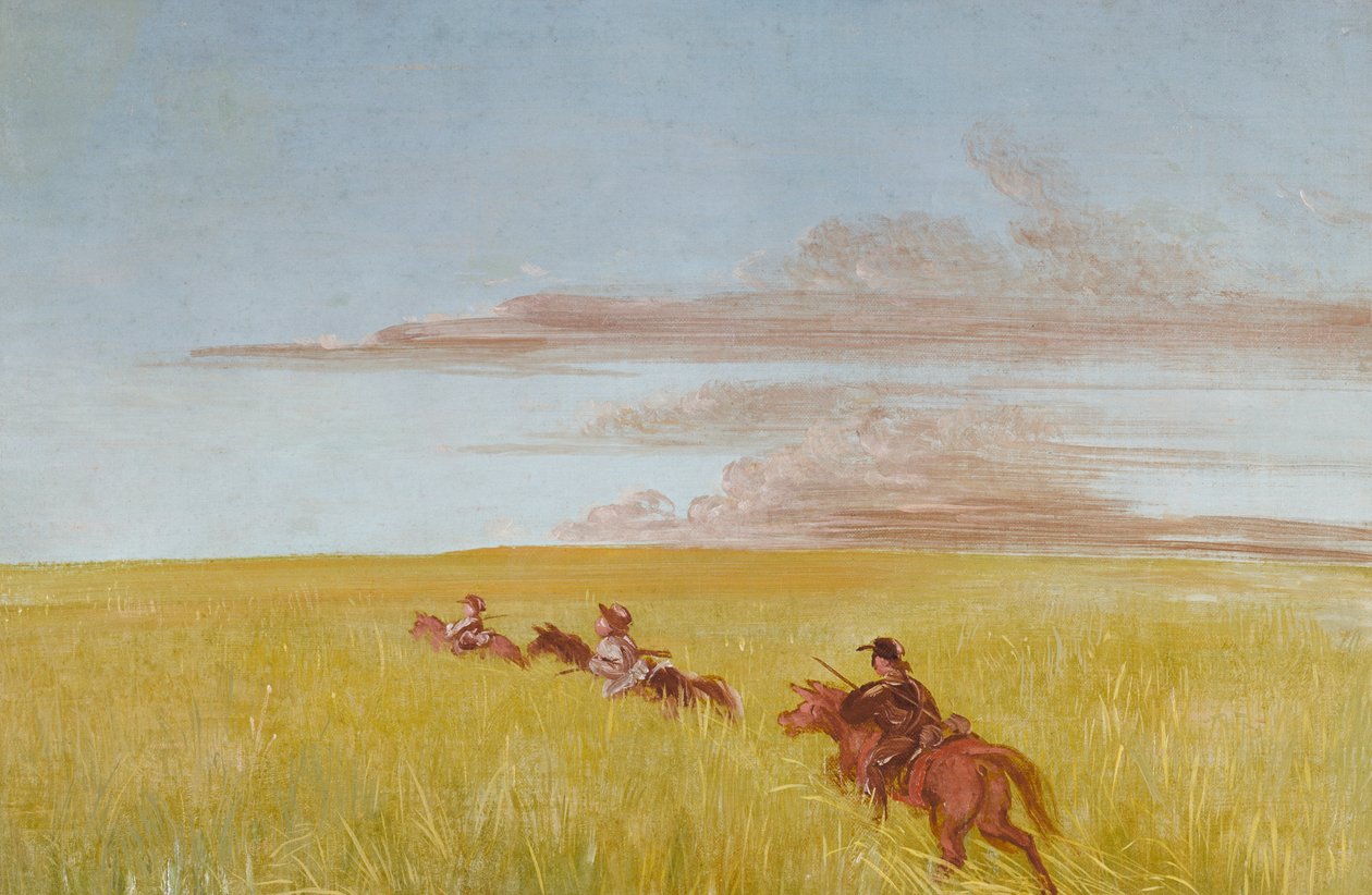Bogard, Batiste y yo, viajando por un fondo de Missouri, 1837-1839 de George Catlin