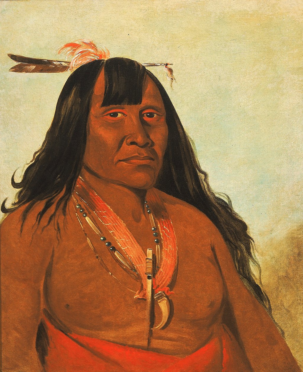 Bón-són-gee, Fuego Nuevo, un Jefe de Banda de George Catlin