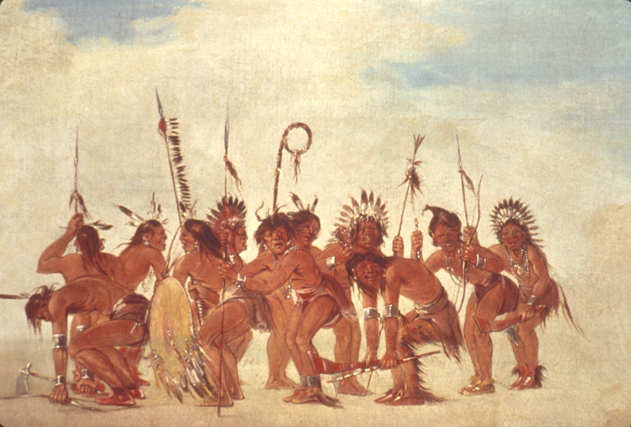 Baile de los Bravos en Fort Snelling de George Catlin