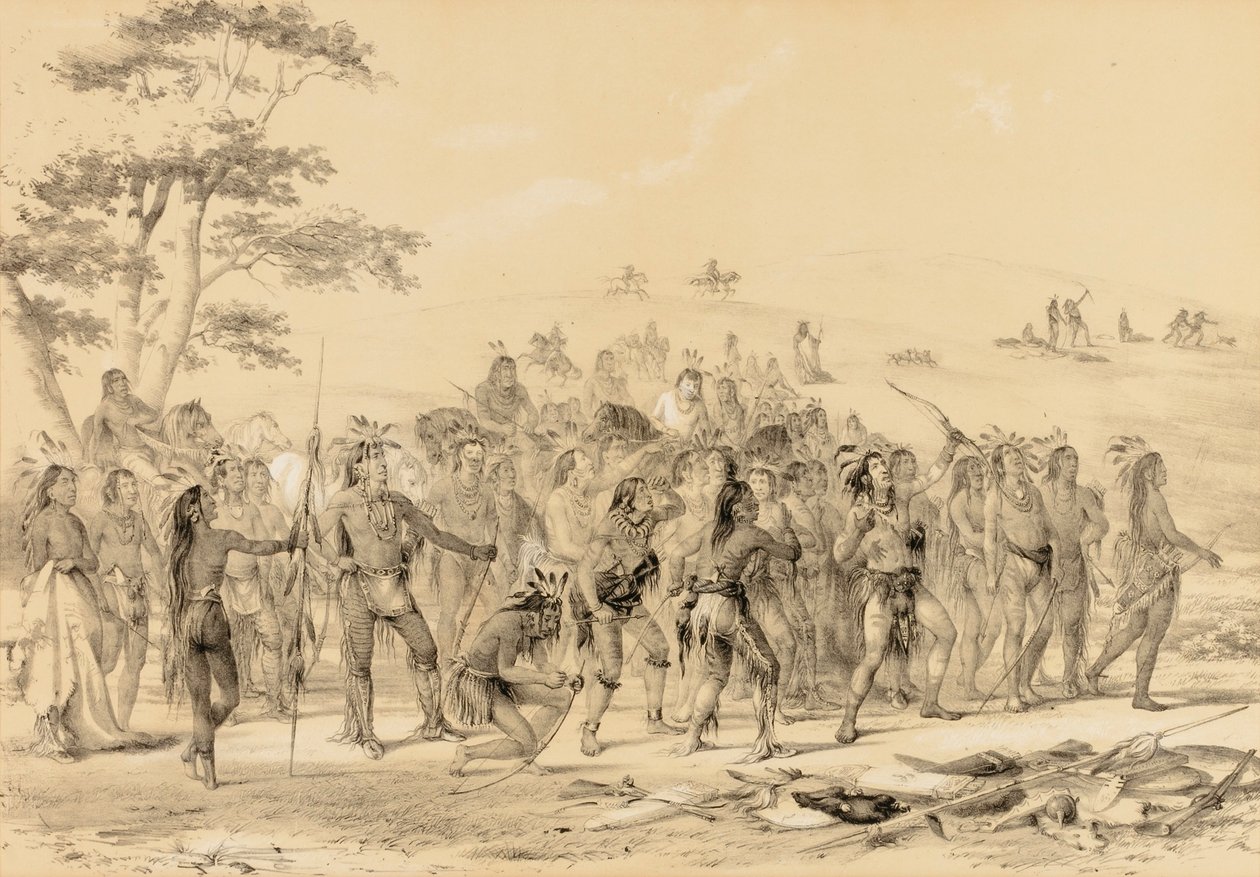 Braves Shooting Arrows--A Competition--no. 24 de George Catlin