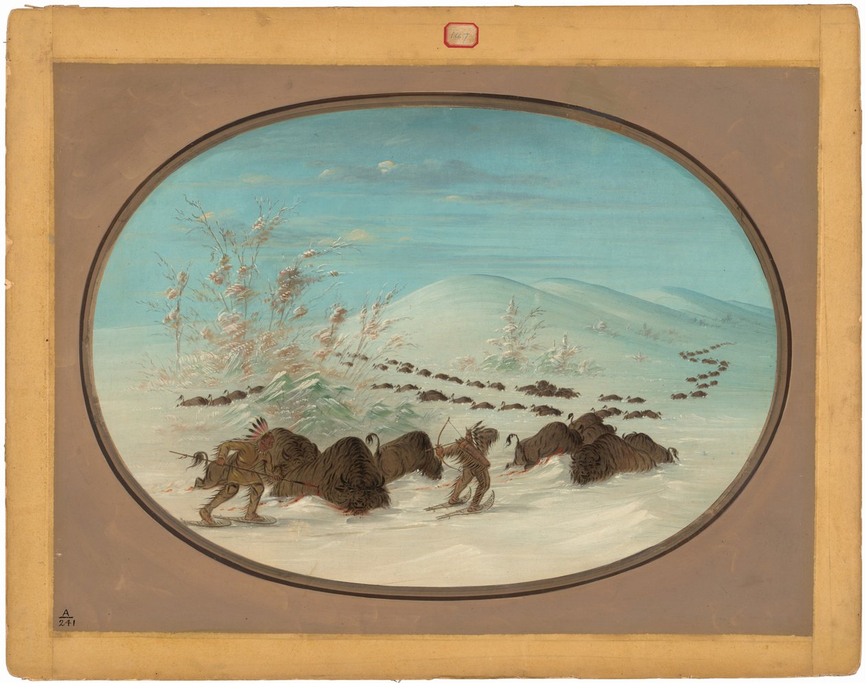 Caza de búfalos en los ventisqueros - Ojibbeway de George Catlin