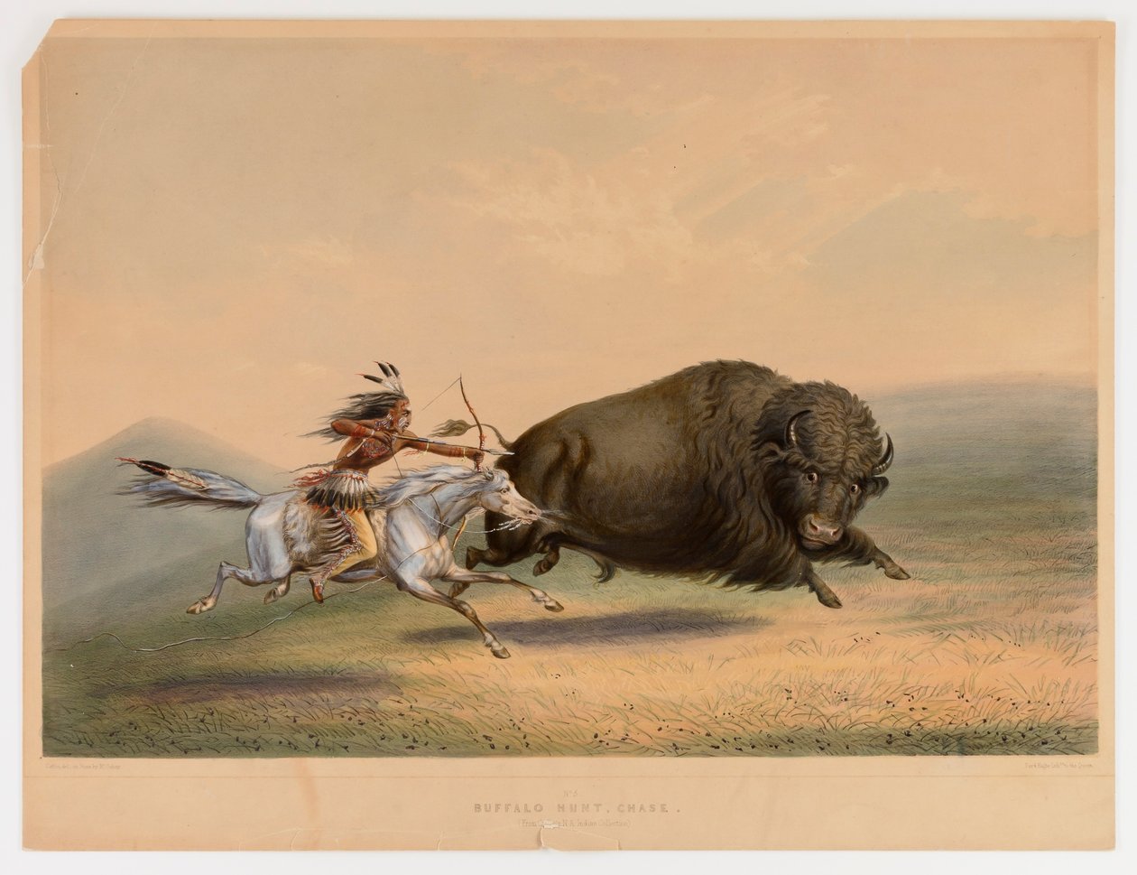 Buffalo Hunt, Chase--no. 5 de George Catlin