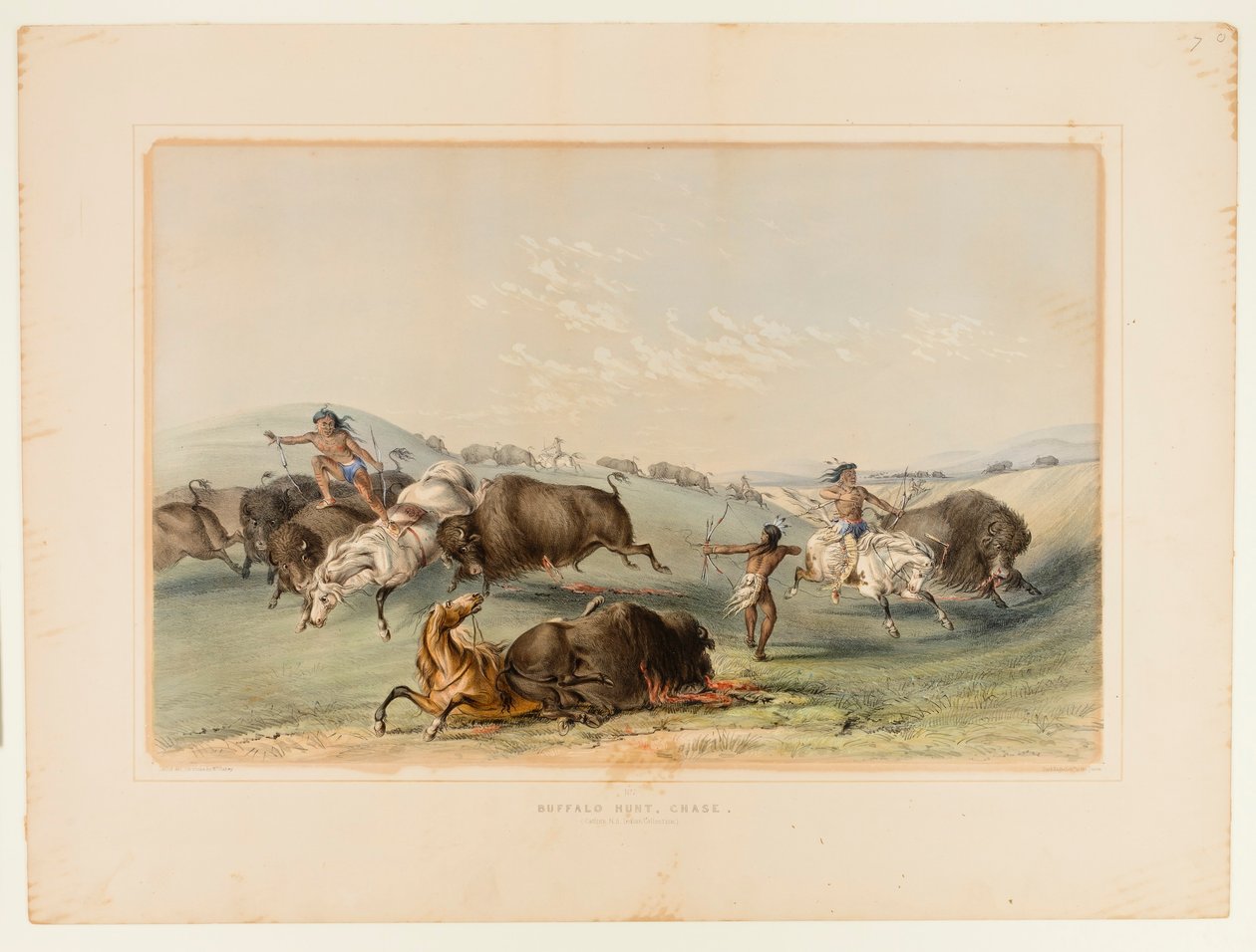 Buffalo Hunt, Chase No. 7 de George Catlin