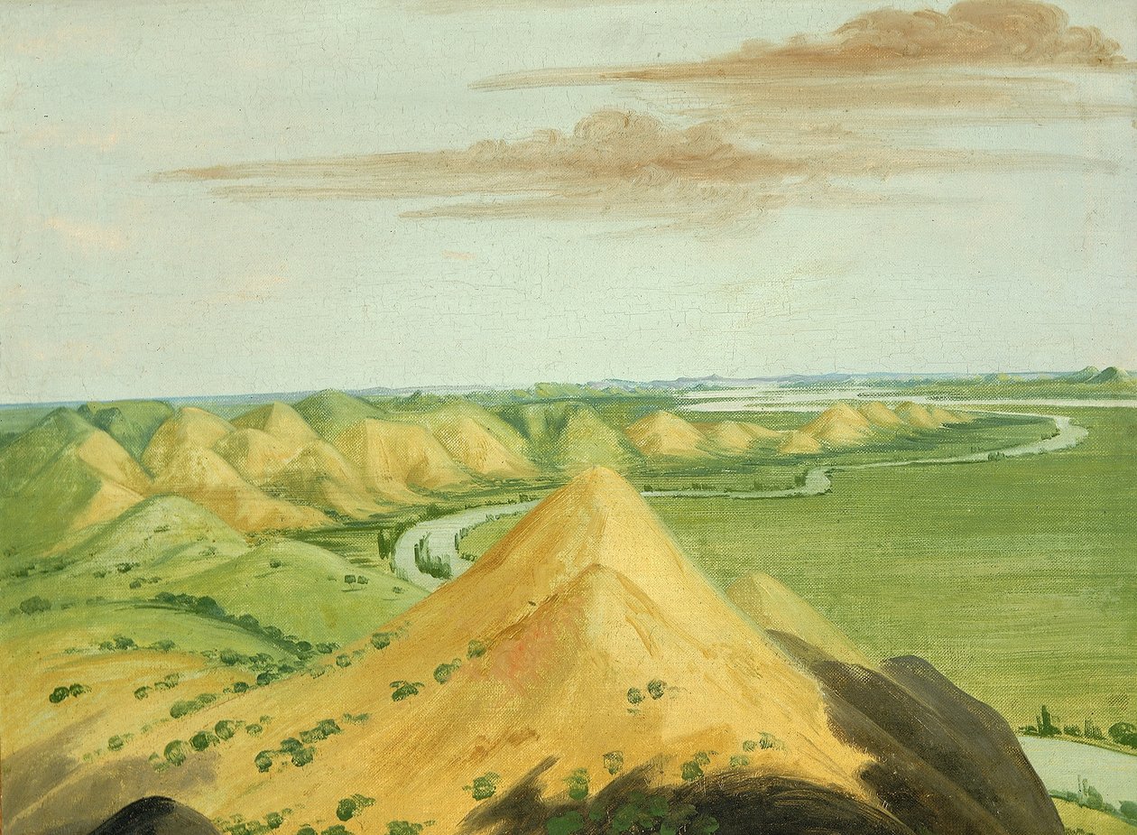 Clay Bluffs, veinte millas por encima del Mandans de George Catlin