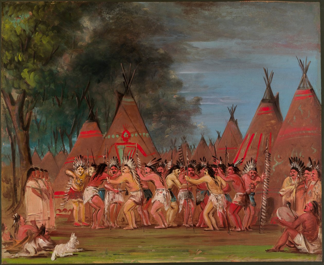 Danza de los Jefes, desembocadura del río Teton de George Catlin
