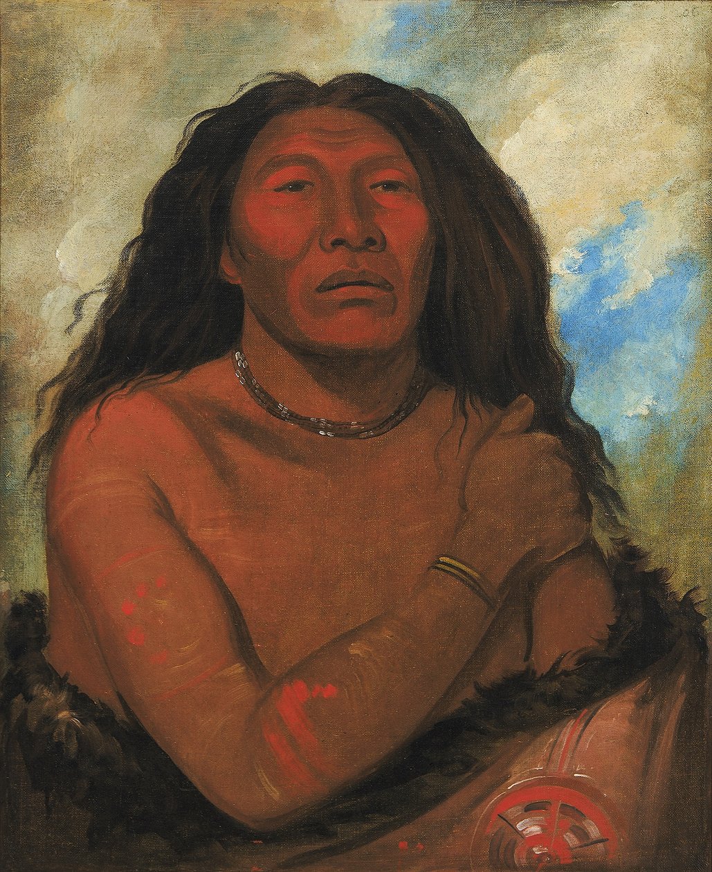 Duhk-gits-o-ó-see, Oso Rojo, Guerrero Distinguido de George Catlin