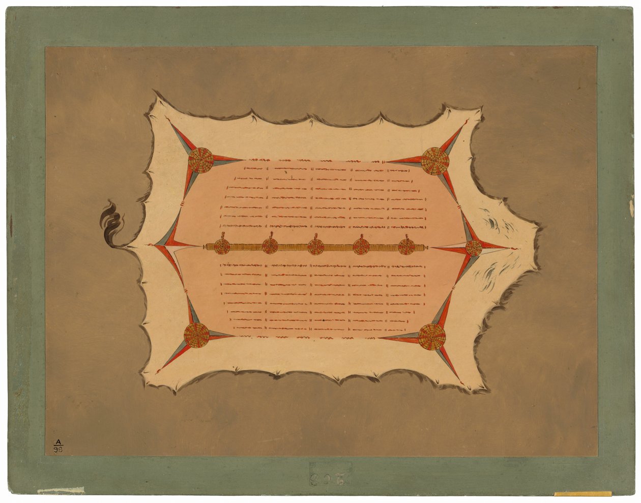 Facsímil de una túnica sioux con púas de puercoespín de George Catlin