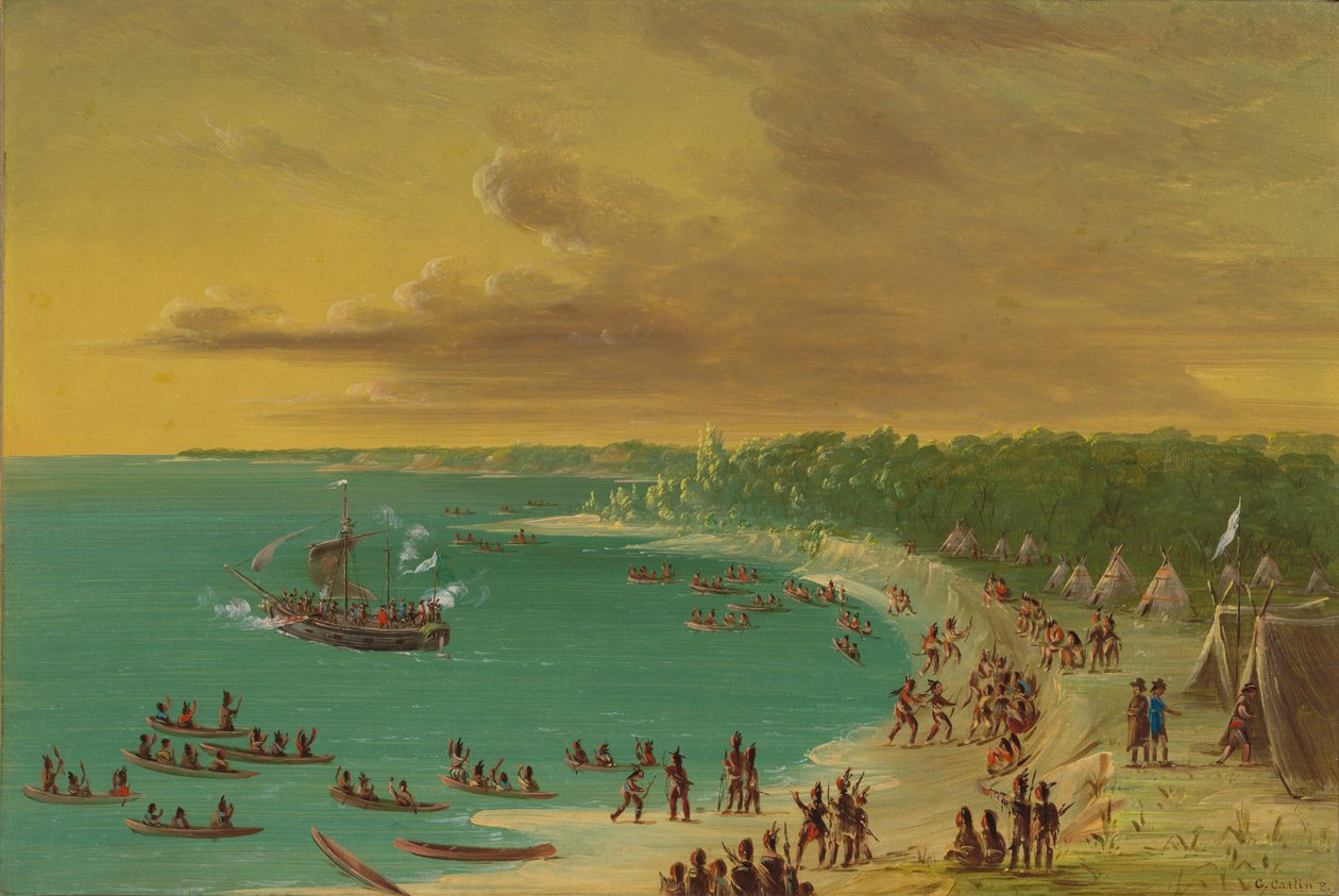Primer viaje del Griffin en el lago Erie. 7 de agosto de 1679, 1847-1848 de George Catlin