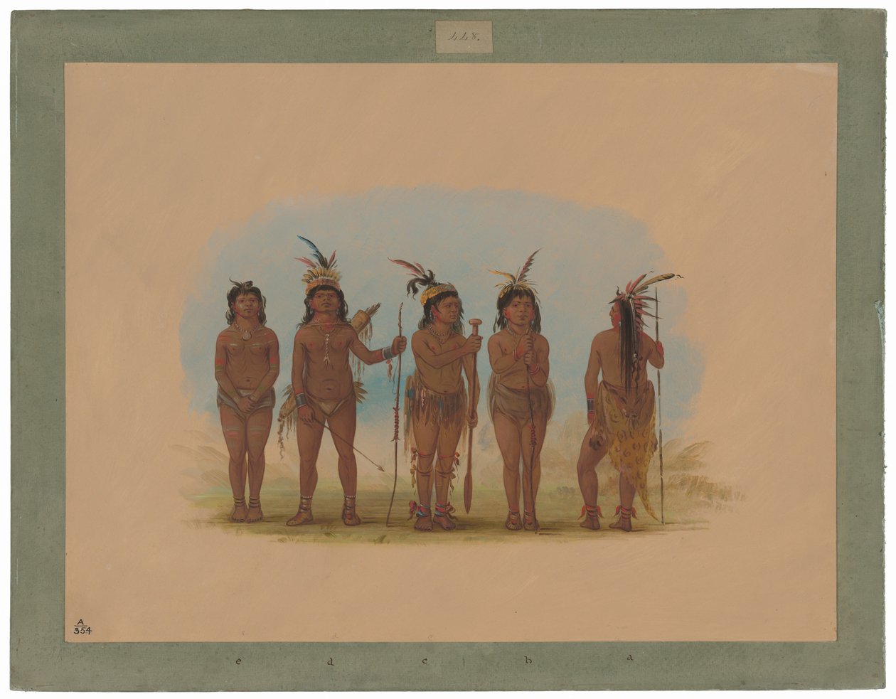 Cinco Indios Caribe de George Catlin