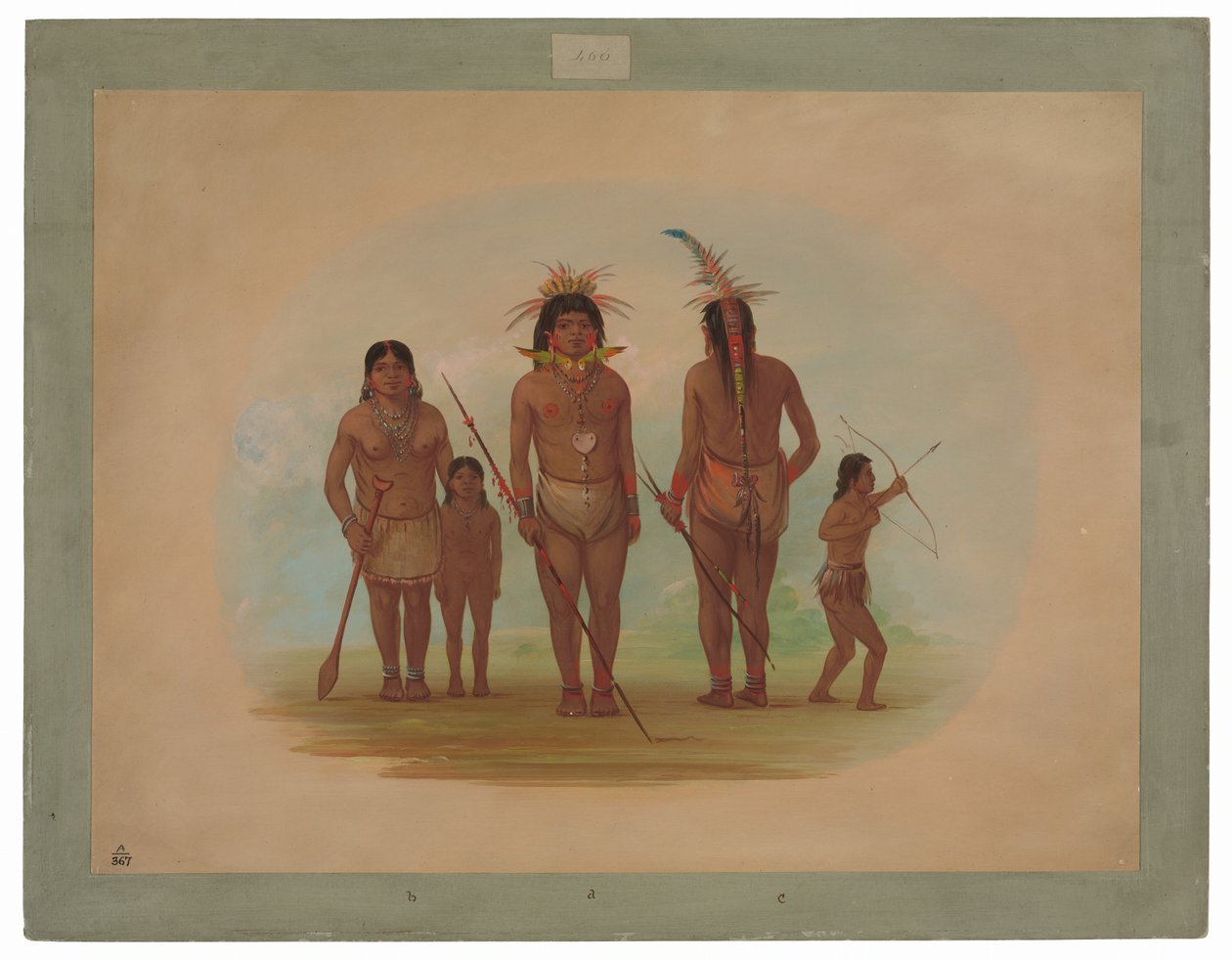 Cinco indios Iquito de George Catlin