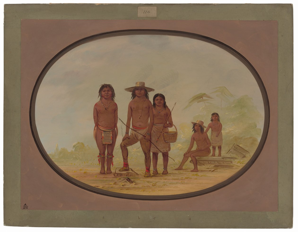 Cinco indios mayas de George Catlin