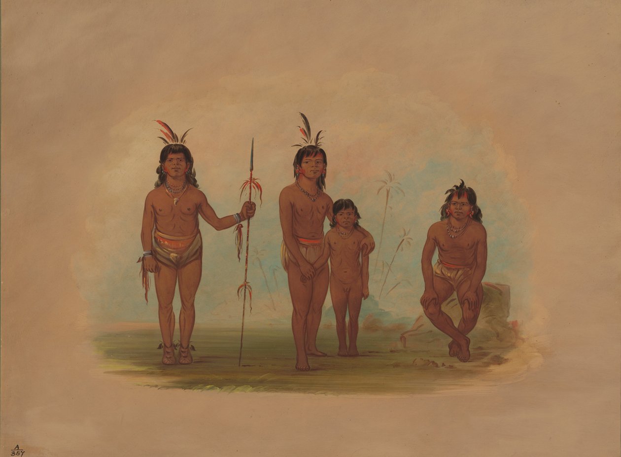 Cuatro Indios Goo-a-give, 1854-1869 de George Catlin