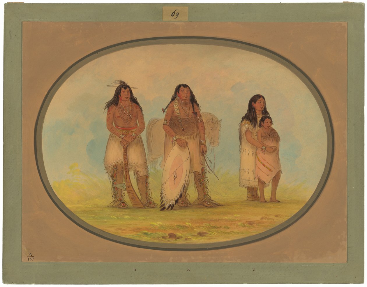 Cuatro indios Kiowa de George Catlin
