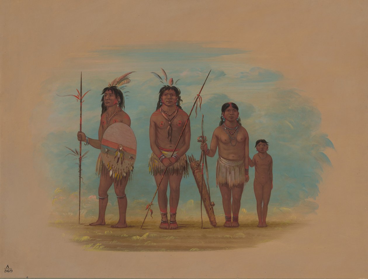 Cuatro indios Xingu, 1854-1869 de George Catlin