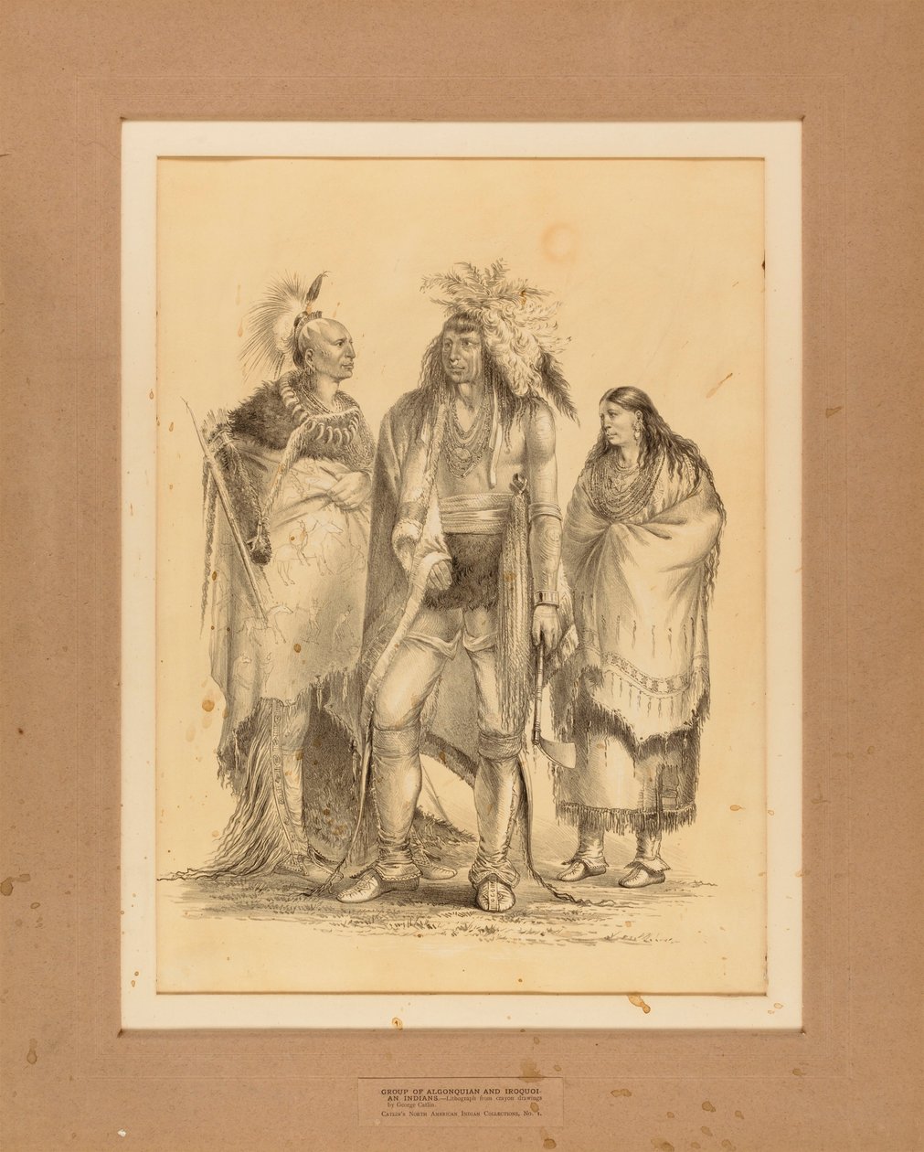Grupo de indios algonquinos e iroqueses--no. 1 de George Catlin
